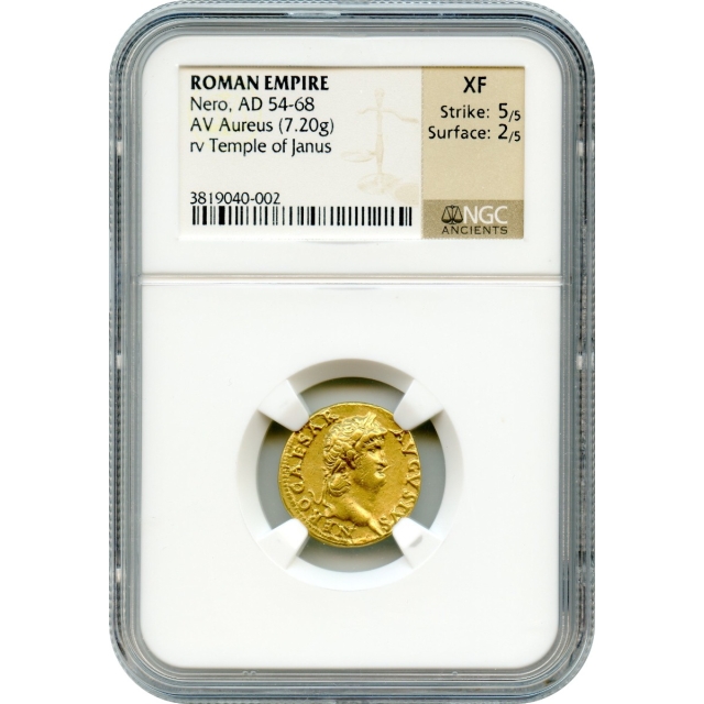 Ancient Rome -  54-68 AD Nero AV Aureus NGC XF