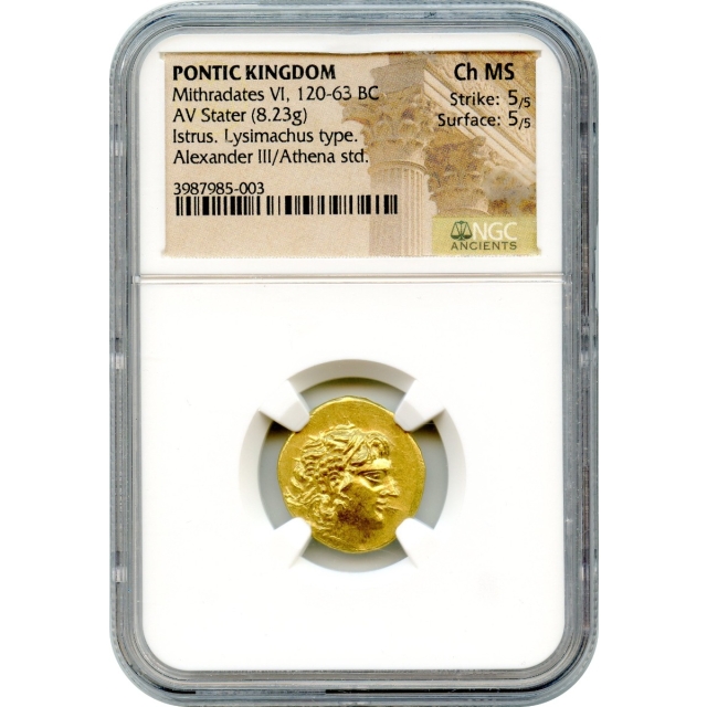 Ancient Greece - 120-63 BC Pontic Kingdom, Mithradates VI AV Stater NGC Choice MS