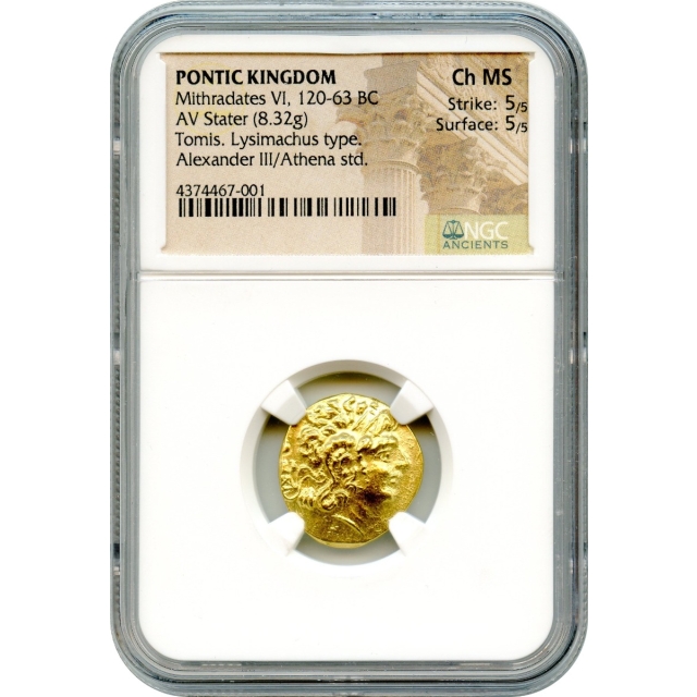 Ancient Greece - 120-63 BC Pontic Kingdom, Mithradates VI AV Stater NGC Choice MS