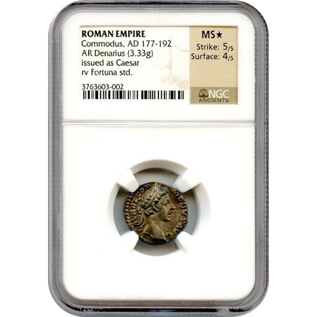 Ancient Rome - 177-192 AD Commodus AR Denarius NGC MS(*)