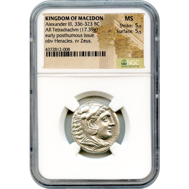 Ancient Greece - 336-323 BC Kingdom of Macedon Alexander III AR Tetradrachm NGC MS