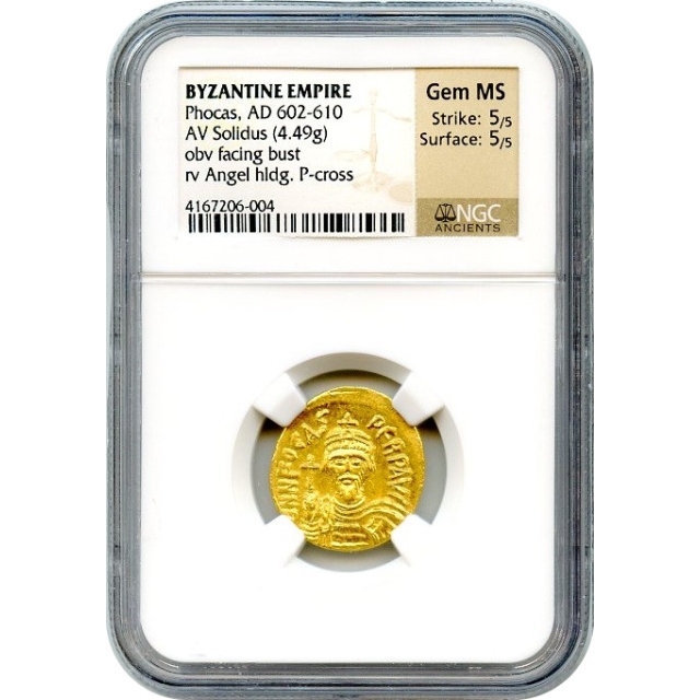 Byzantine Empire - 602-610 AD Phocas AV Solidus NGC GEM MS