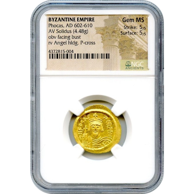 Byzantine Empire - 602-610 AD Phocas AV Solidus NGC Gem MS