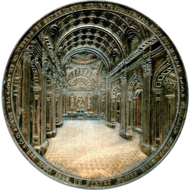 1864 St. Peter & St. Paul Cathedral, Philadelphia PA Silver Medal NGC MS64