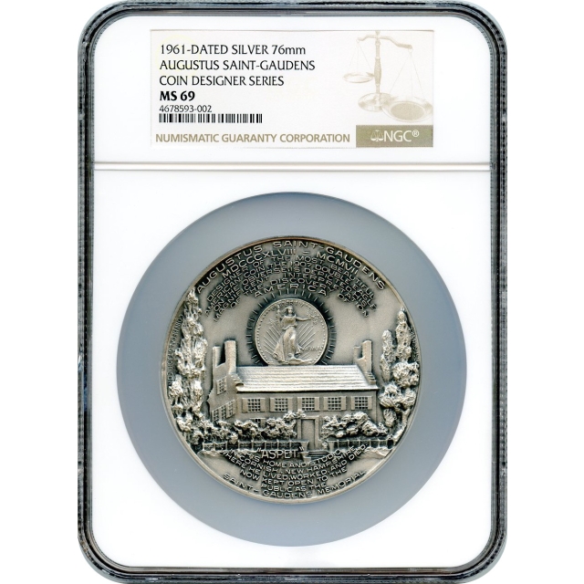 Medal - 1961 Dated Augustus Saint-Gaudens Silver Medal NGC MS69