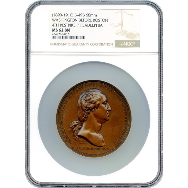 Medal - 1890 Washington Before Boston, 4th Restrike NGC MS62